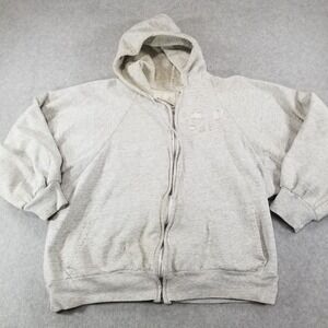 VTG Big Yank Hoodie Mens XL Gray Thermal Made in Romania Distressed Thrashed